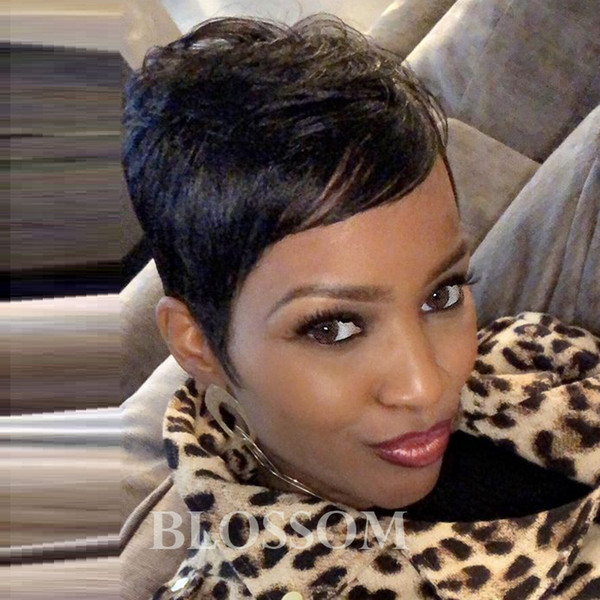 Short Black Cut human hair wigs for Black Women Freely Making Texture Pixie Cut wigs Soft And Pretty Wigs