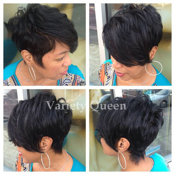 Short Human Hiar Wig Brazilian short pixie human Hair Wigs Full lace front Human hair wig for black women