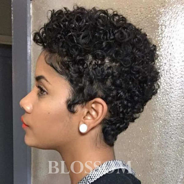 Cheap Human Hair Wigs Brazilian Best Hair Lace Front Wigs Small Kinky Curly None Full Lace Very Short Hair Wigs for Black Women