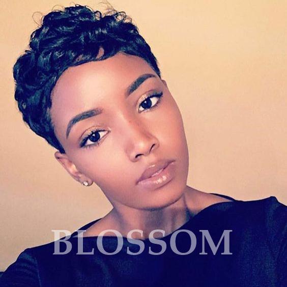 100% Human Hair Short Curly Wigs Hair Short Wavy Wig Very Short Bob Wigs for Black Women African American Wigs