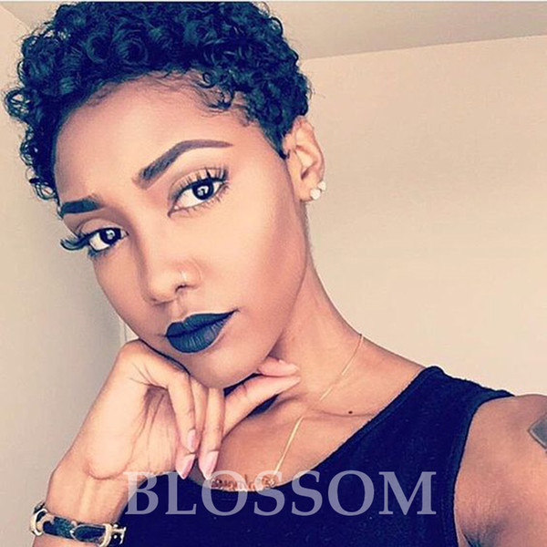 Celebrity Small Curly Short Lace Wig Human Hair Wigs Short Curly hair None Lace Short Glueless Bob Brazilian Hair Wigs