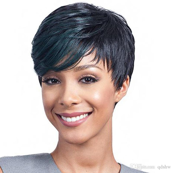 Short Pixie Brazilian Human Hair Wigs Cheap Glueless None Lace Lace Front Pixie Cut Human Hair Wig For Black Women