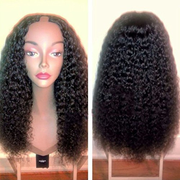 Human Hair u Shaped Wigs Kinky Curly Virgin U Part Wigs Malaysian Hair Glueless Upart Wig For Black Women