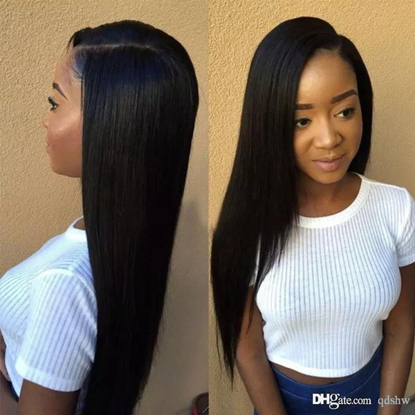 U Part Wig Human Hair For Black Women Glueless Straight Virgin Brazilian U Part Wigs 1x4 Opening Size Side Part Upart Wig