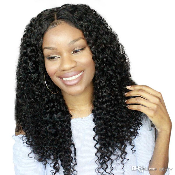 Human Hair Mongolian Kinky Curly u Part Wig For Black Women Pre Plucked Glueless Virgin Upart Kinky Curly Wigs Bleached Knots