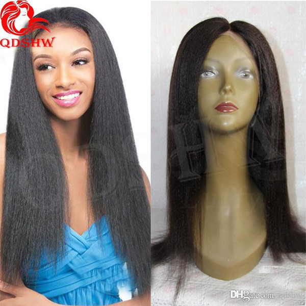 Kinky Straight U Part Wig Human Hair Virgin Peruvian Glueless Italian Yaki Kinky Straight Upart Wigs Pre Plucked With Baby Hair