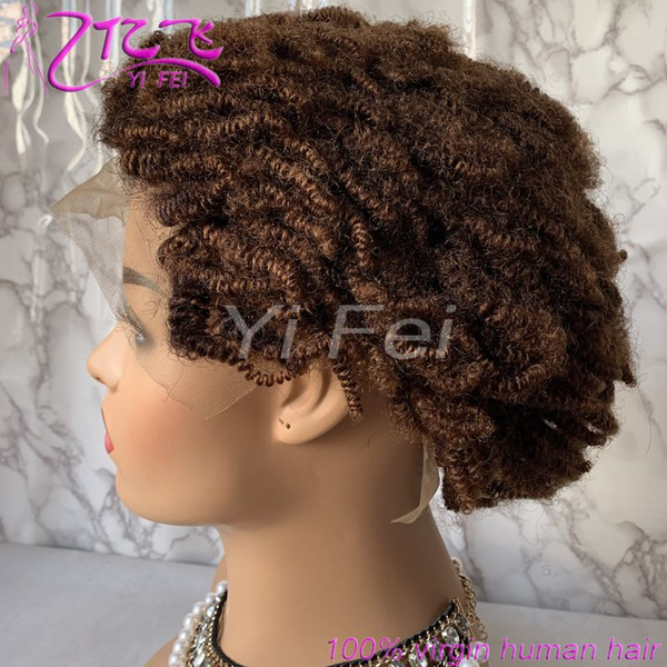 Afro Kinky Curly 13*4 Lace Front Wig With Baby Hair Brazilian Remy Short Human Hair Wigs With Baby Hair Bleached Knots