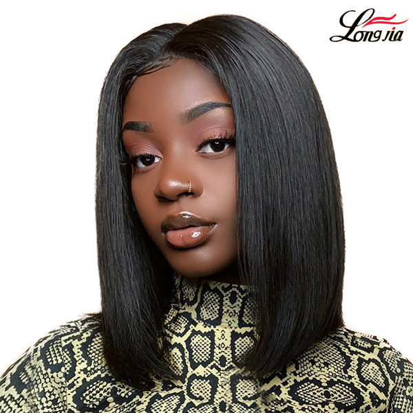 charmingqueen 4x4 Indian staight human hair wig short bob wig 8-14inch straight lace frontal wigs natural color