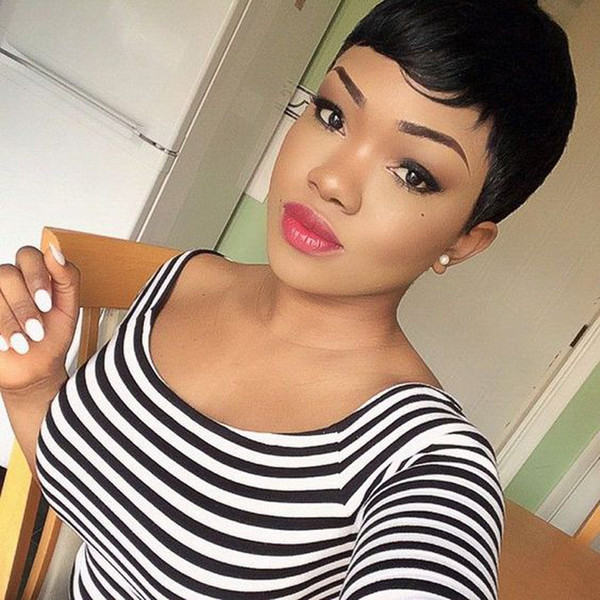 Wigs for Black Women Pixie Cut Short Human Hair Wigs for Women Bob Full Lace Front Wigs with Baby Hair for Africans American