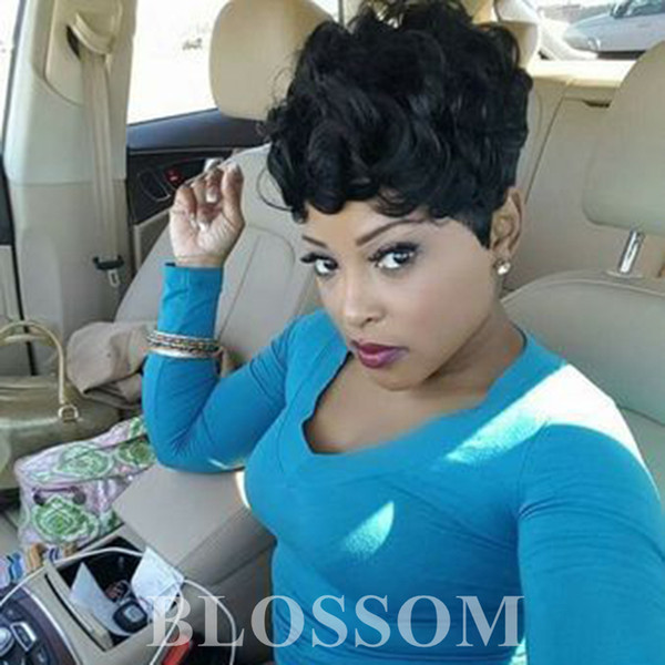 Human hair Short Curly Wigs for Black Women Cheap Full Lace Brazilian Pixie Cut Indian Human Hair 100% Human Hair Wigs African American