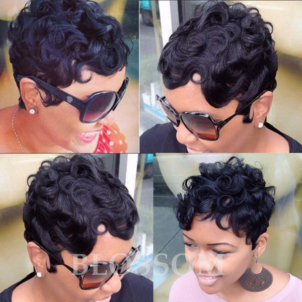 Short Human Hair Wig Short Curly Pixie cut wigs Brazilian Haman hair short wig human hair wig for fashion black women Grade 7A