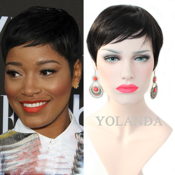 2017 Fashion Pixie Cut Short Bob Wigs Top 8A Grade Lace Front Brazilian Human Natural Hair Wigs Machine Made None Lace Wigs