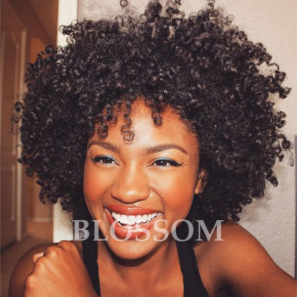 Short Kinky Curly Human Hair Wigs 100% Human Hair Wig Kinky Curly Human Hair Wigs For Women Machine Made Non Lace Bob Wig