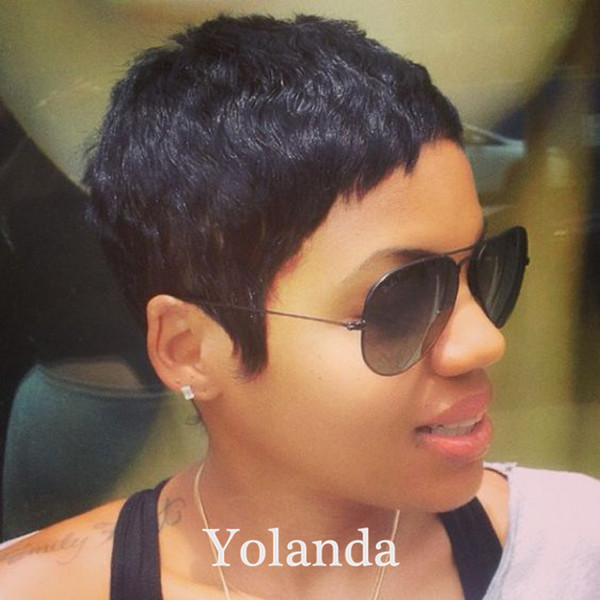 100% Brazilian Hair Human Wigs Short Pixie Cut Glueless None Lace Wigs Very Short Full Wig African American Wigs For Women