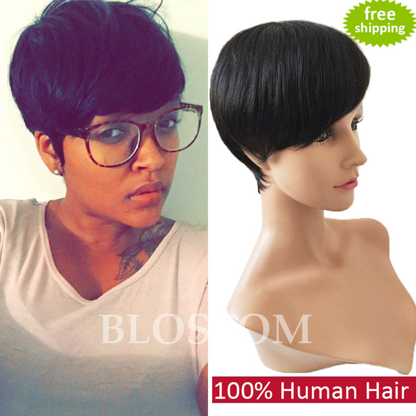 Top Grade Human Short Hair Wigs Brazilian Full Lace Human Cut Hair Wigs Virgin Lace Front Wigs With Baby Hair For Black Women