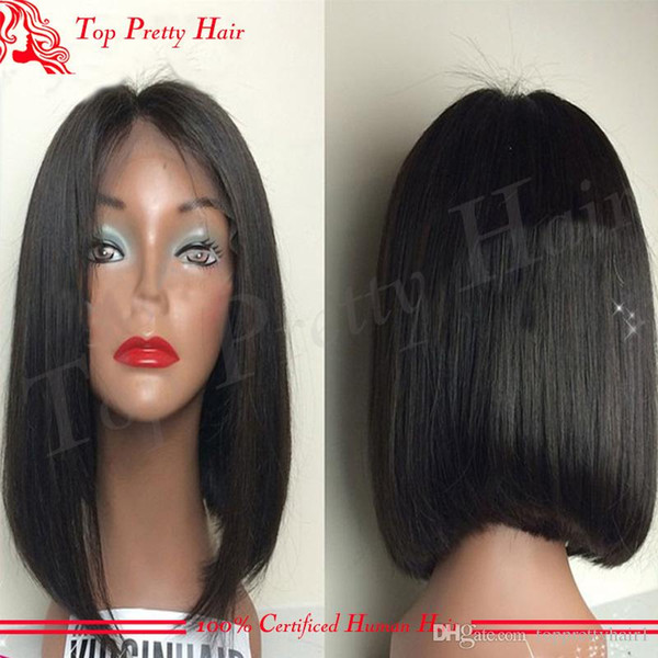 Bob U Part Wigs For Black Women Middle Part 2x4 Inch Glueless Human Peruvian Virgin Hair U Part Short Bob Wigs Bleached Knots