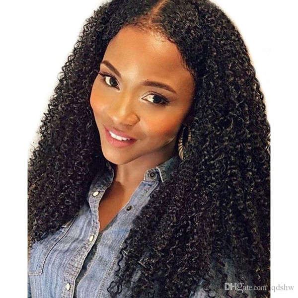 Afro Kinky Curly Human u Part Wig Middle Part Pre Plucked Remy Human Hair Mongolian Kinky Curly u Part Wig For Black Women