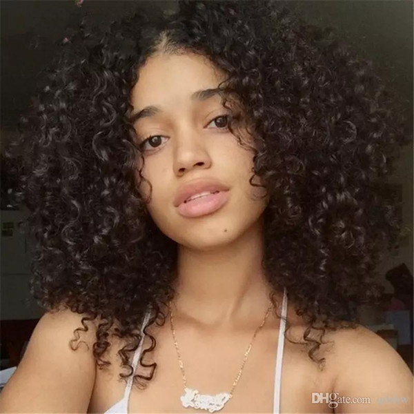 Human Hair Kinky Curly u Part Wig For Black Women Middle Part Pre Plucked Glueless Virgin Brazilian u Part Wigs Human Hair Curly