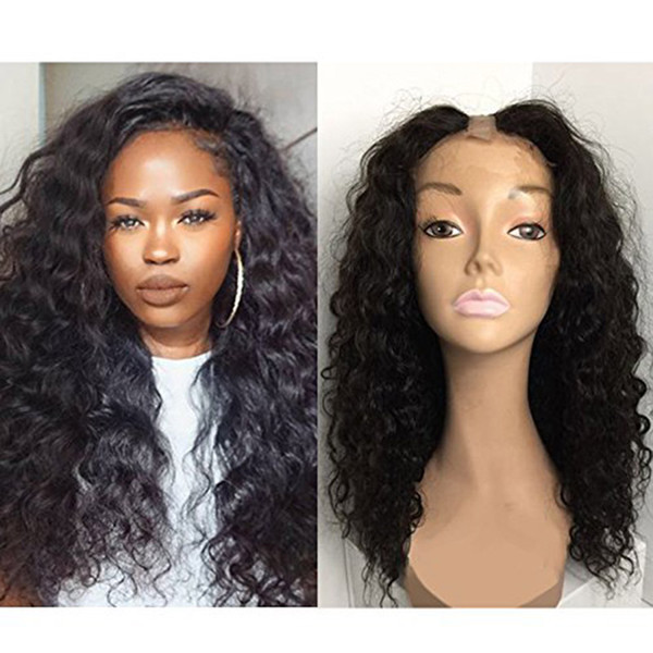 U Part Human Hair Wigs Deep Wave Hairstyles Glueless Peruvian Hair Upart Wig For Black Women Deep Wave U Part Wigs Virgin Hair