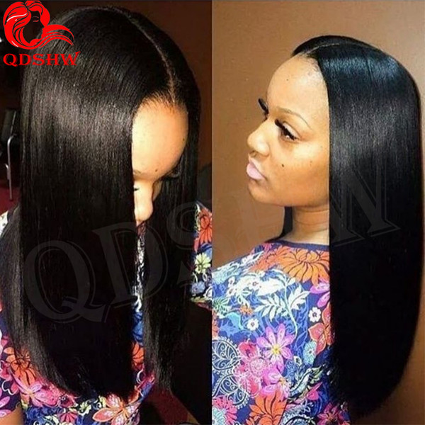 Human Hair u Part Wigs For Black Women Straight Virgin Brazilian Upart Wig Middle Part Pre Plucked Glueless u Part Human Hair Wigs