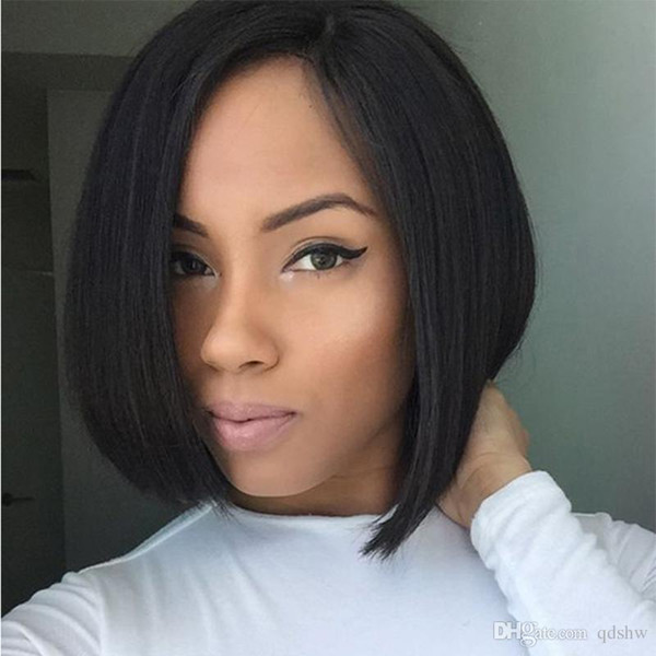 Pre Plucked Hairline Upart Wigs For Black Women Side Part Virgin Peruvian Human Hair Glueless Short u Part Bob Wigs With Baby Hair