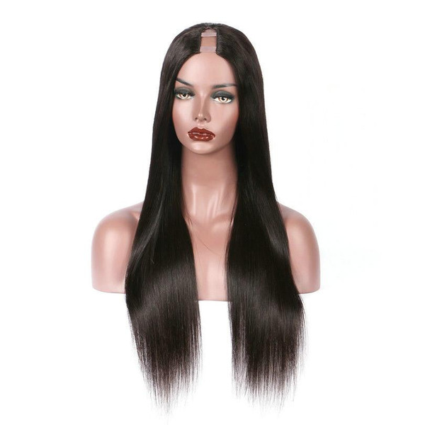 u Part Sew In Human Hair Wigs For Women Silky Straight Glueless Upart Wig Real Virgin Brazilian Human Hair U Part Wig