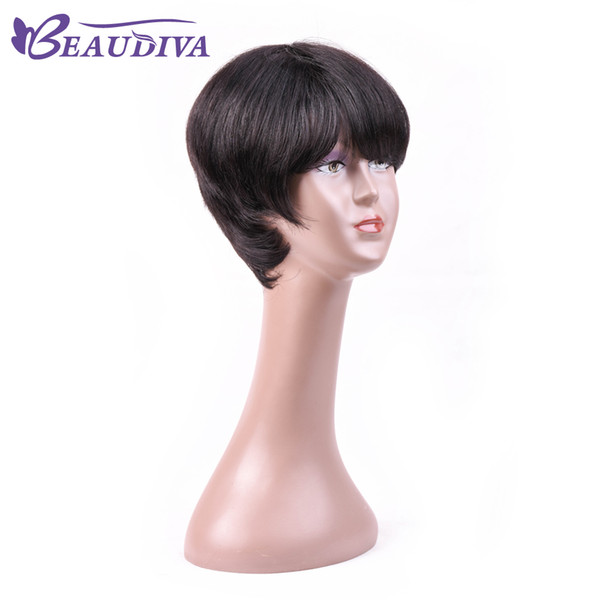 Beaudiva Human Hair Wig With Baby Hair Natural Hairline Malaysian Straight Hair 100% Straight Wigs For Black Women