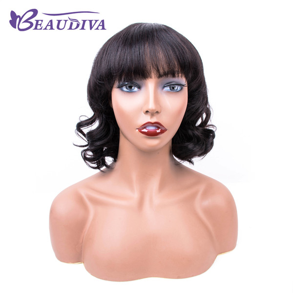 Beau diva Loose Wave Natural Color Short Human Hair Wigs Human Hair Wigs Malaysian Virgin Hair For Women