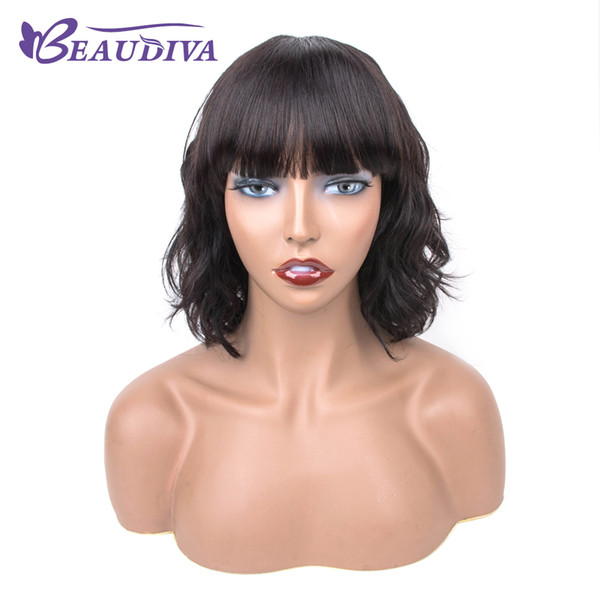 Beau diva Human Hair Wigs Brazilian Virgin Hair Body Wave Natural Color Short Human Hair Wigs For Women