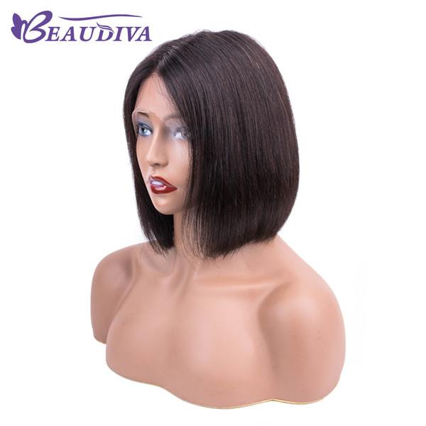 9A Brazilian Virgin Hair Beaudiva Lace Front Human Hair Wigs For Black Women Pre Plucked Brazilian Ramy Straight Lace Front Wig