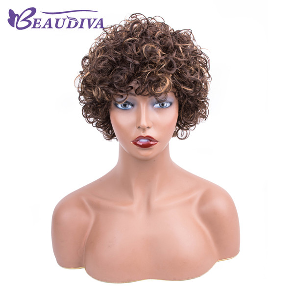 High Quality Cheap Ombre Wigs 1B/4#/30# Short Bob Curly Wavy Non Lace Front Wigs Heat Sell Wigs for Black Women