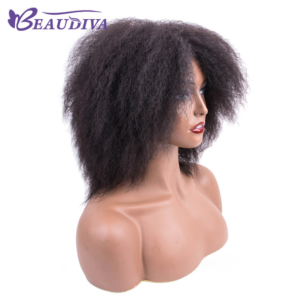 Straight Short Wigs Brazilian Virgin Hair Kinky Straight Lace Front Wigs Human Hair Wigs with Baby Hair 8inch Swiss Lace Frontal Wig