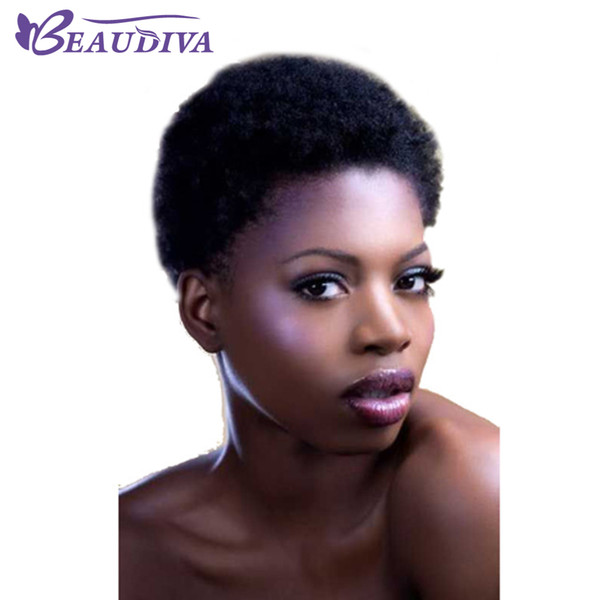 Beaudiva Short Hair Wigs Afro Kinky Curly Short hair Wigs Perruque African American Women None-Lace Wigs from Hair wefts