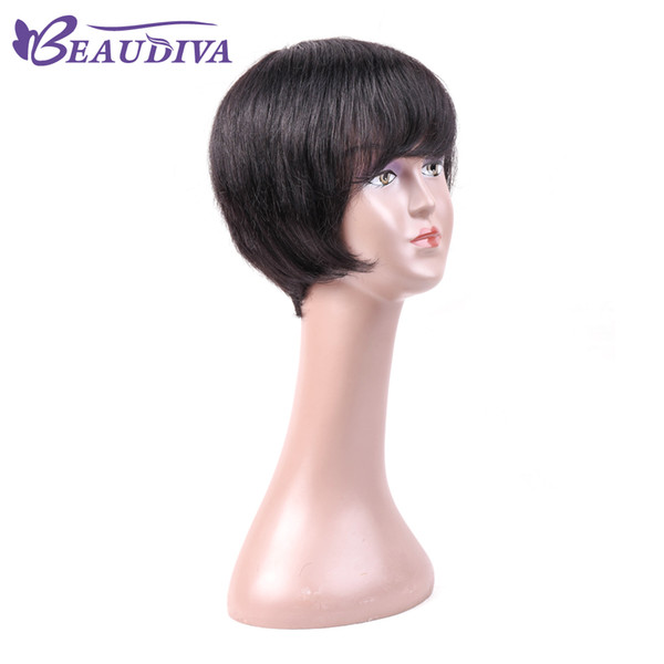 Beaudiva Cheap Pixie Cut short human hair wigs for african americans Best Malaysia hair wigs for Black Women