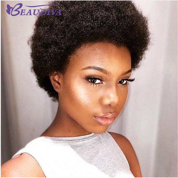 Beaudiva Rihanna Style Short Cut Wigs Peruvian Remy Human Hair Machine Made Wig For Black Women In Stock Fast Shipping