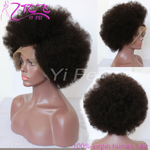 Lace Front Human Hair Wigs For Women Brazilian Afro Kinky Curly Wig Natural Black Pre Plucked 130% Density Remy Full Lace Wigs