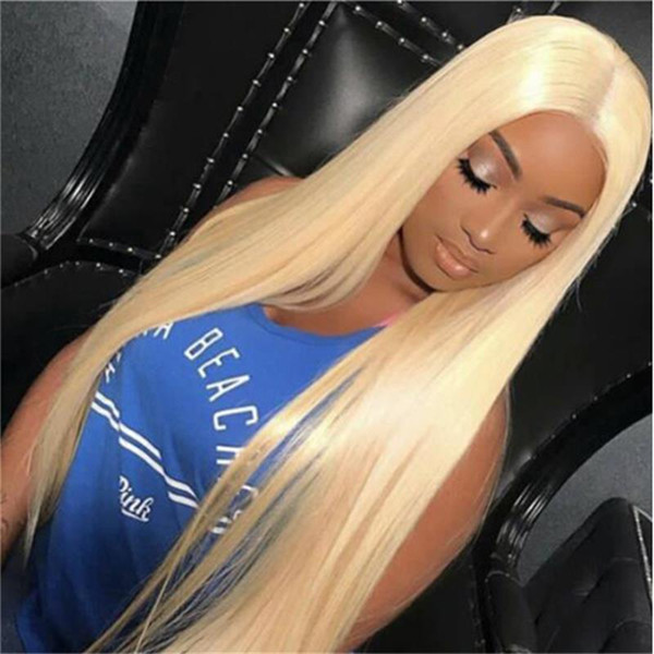 613 Blond Straight Lace Front Wigs Brazilian Hair For Black Women Full Lace Wigs Remy Hair With Pre Pluckde Hairline And Baby Hair