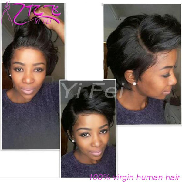 Short Bob Cut Glueless full Lace Human Hair Wigs For Black Women Natural Hairline Lace front wigs