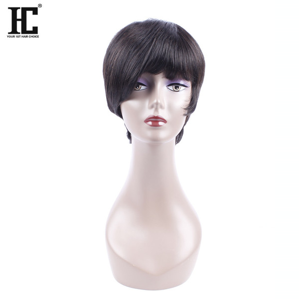 HC Hair Bob Natural Color Human Hair Wig Short Bob Wine Red Wig Straight 10 inch Human Bob Hair For Women