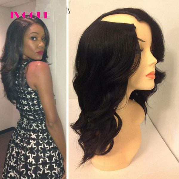 Glueless U Part Human Hair Wigs Virgin Brazilian Wavy Upart Wig Human Hair Body Wave U Shape None Lace Wigs For Black Women