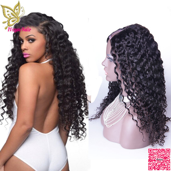 Kinky Curly U Part Wigs Human Hair Left Part 1