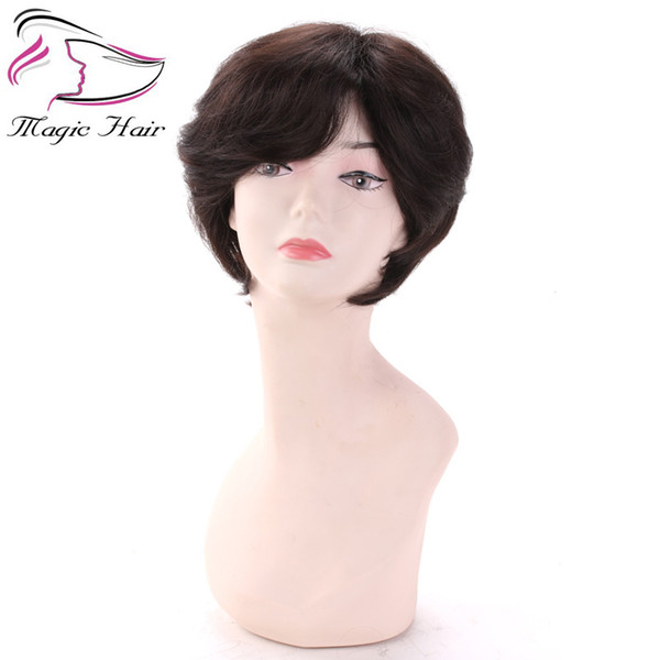 Evermagic human hair wigs short bob hair for black women Brazilian remy hair color 1B# 2# 4# 130% density straight bleached knots