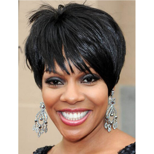 New Top quality Short Pixie brazilian human hair wigs glueless full lace lace front cut human hair wigs for black women