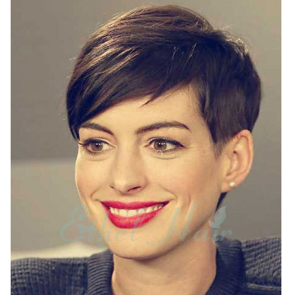 New Arrival Rihanna Hairstyle Human Hair Wig Straight Short Pixie Cut Wigs For Black Women Full Bob Hair Wigs Y demand