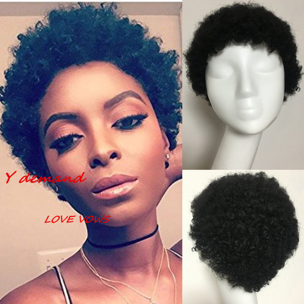 Black Short Human Wig Top quality Pixie brazilian human hair wigs glueless full cut human hair wigs for black women