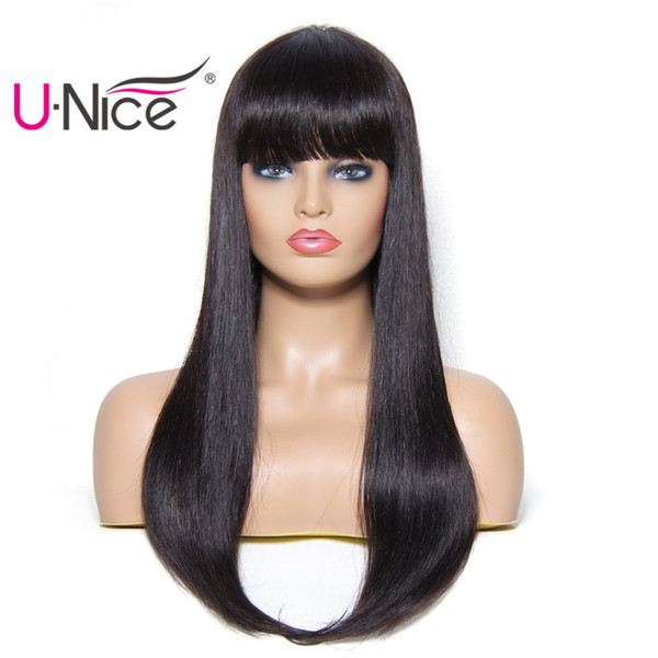 Unice Hair Bettyou Wig Series Brazilian Straight Human Hair Wigs 100% Remy Human Hair Wigs With Bang Natural Color 22 Inch Wholesale Bulk