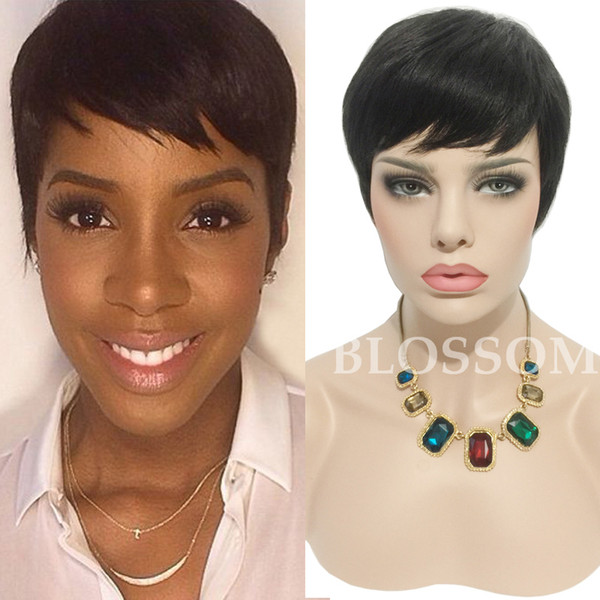 Short Cheap Pixie Wig peruvian Hair Human Cut Hair Virgin Human Short Wigs Full Lace Front Hair Wigs for Black Women