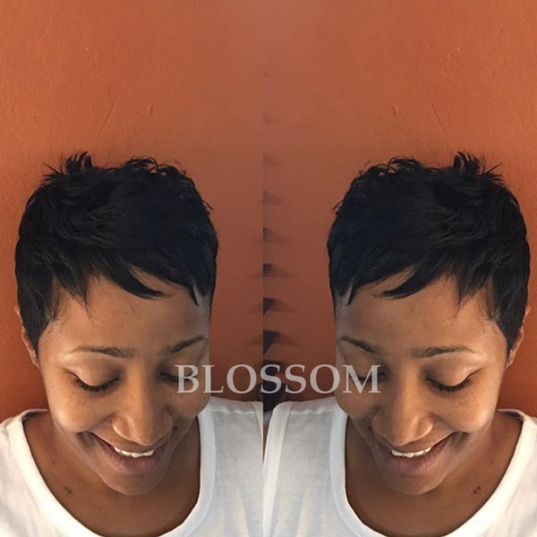 Short pixie Bob Lace Front Bob Cut Wigs Full Lace Human Bob Hair Wigs Glueless Peruvian Virgin Straight wigs For Black Women