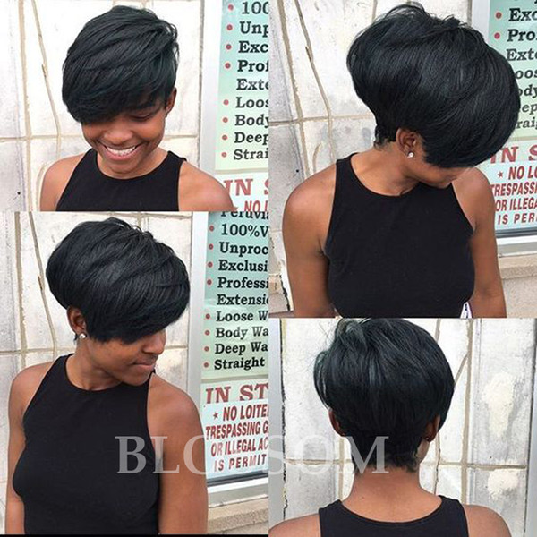 Cheap Brazilian Full Lace Glueless Human Lace Front Bob hair Wig None Lace Wig Short wig For Black Women