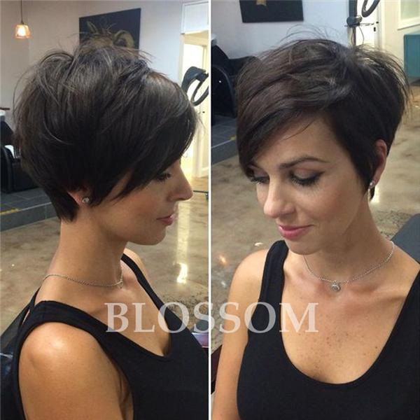 Indian Hair Short Nonr Full Lace Wig Human Brazilian Glueless Wig Front Bob Pixie None Lace Wig With Baby Hair For Black Women